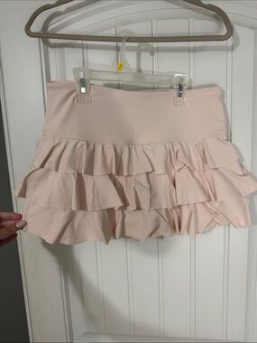 FREE PEOPLE Women’s Pink Ruffle Mini Skirt